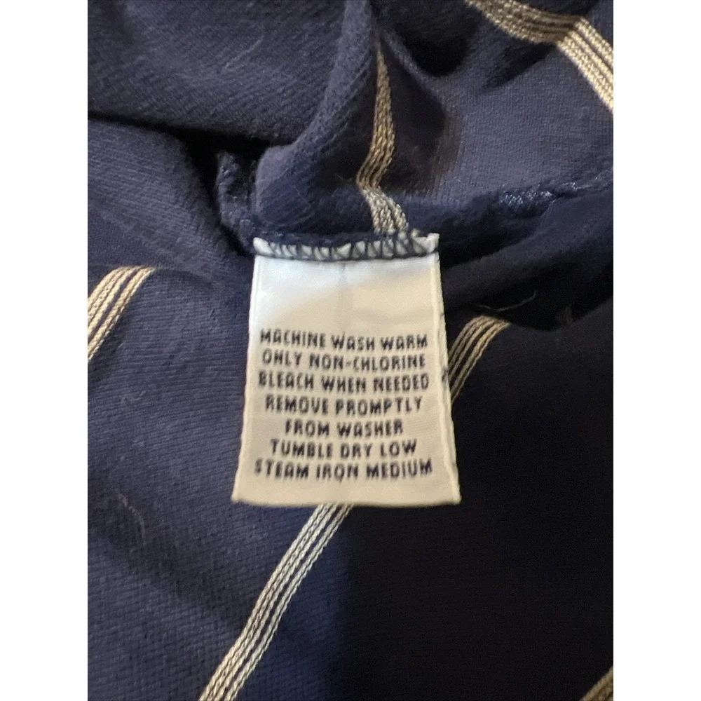 Vintage Ralph Lauren Polo Golf Shirt 100% Pima Cotton Men's XL Navy Blue Striped